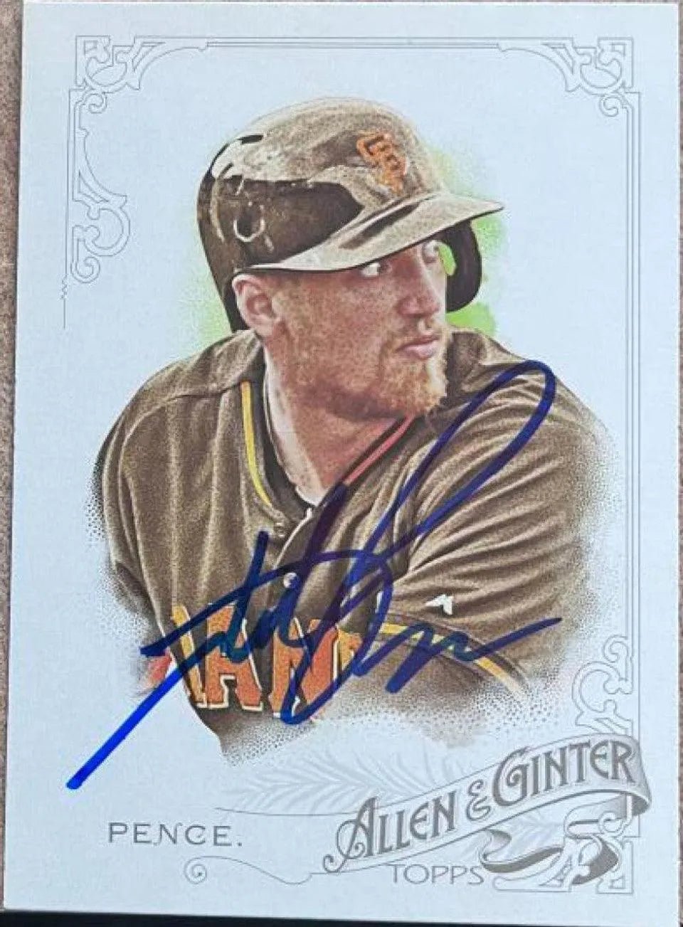 Hunter Pence Signed 2015 Allen & Ginter Baseball Card - San Francisco Giants