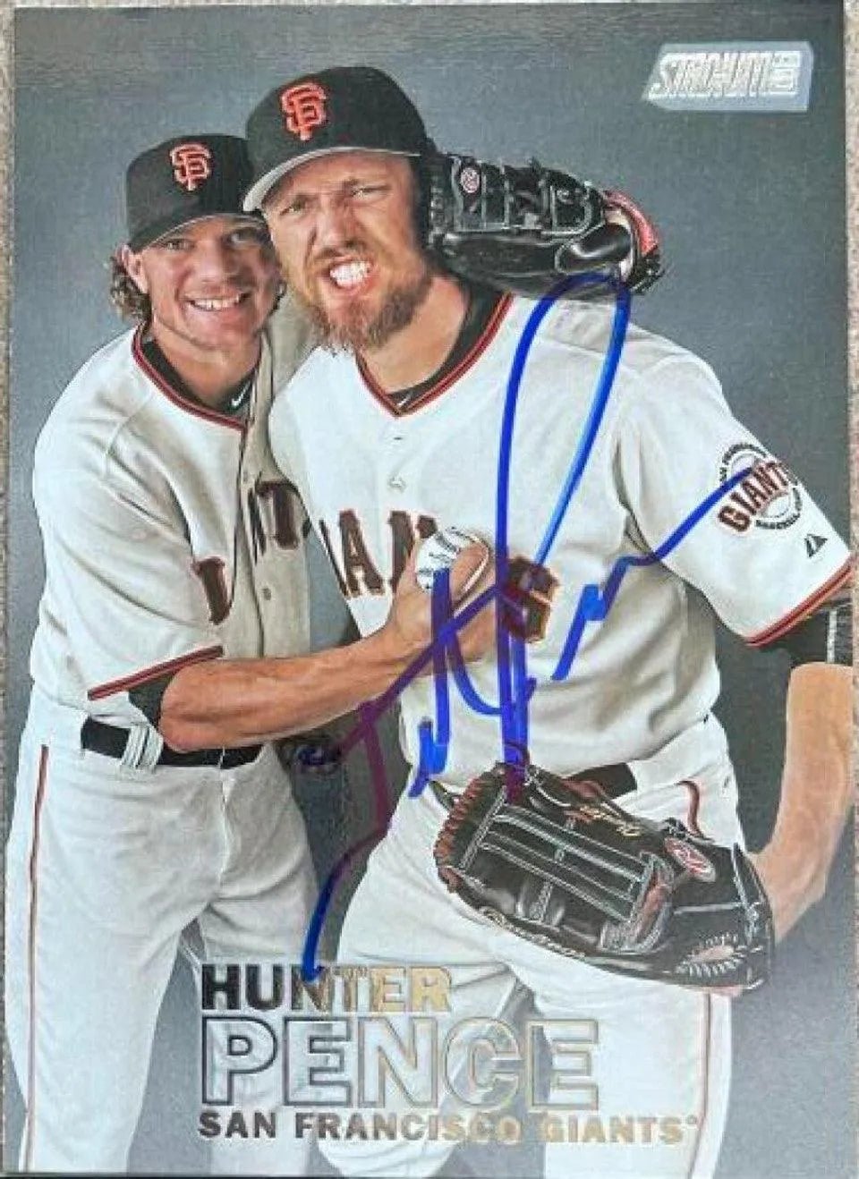 Hunter Pence Signed 2016 Stadium Club Baseball Card - San Francisco Giants