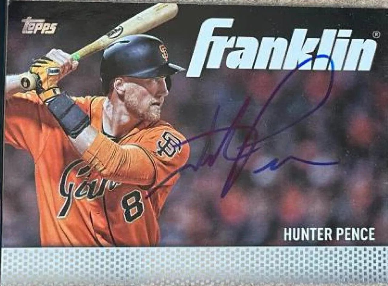 Hunter Pence Signed 2016 Topps Update Team Franklin Baseball Card - San Francisco Giants