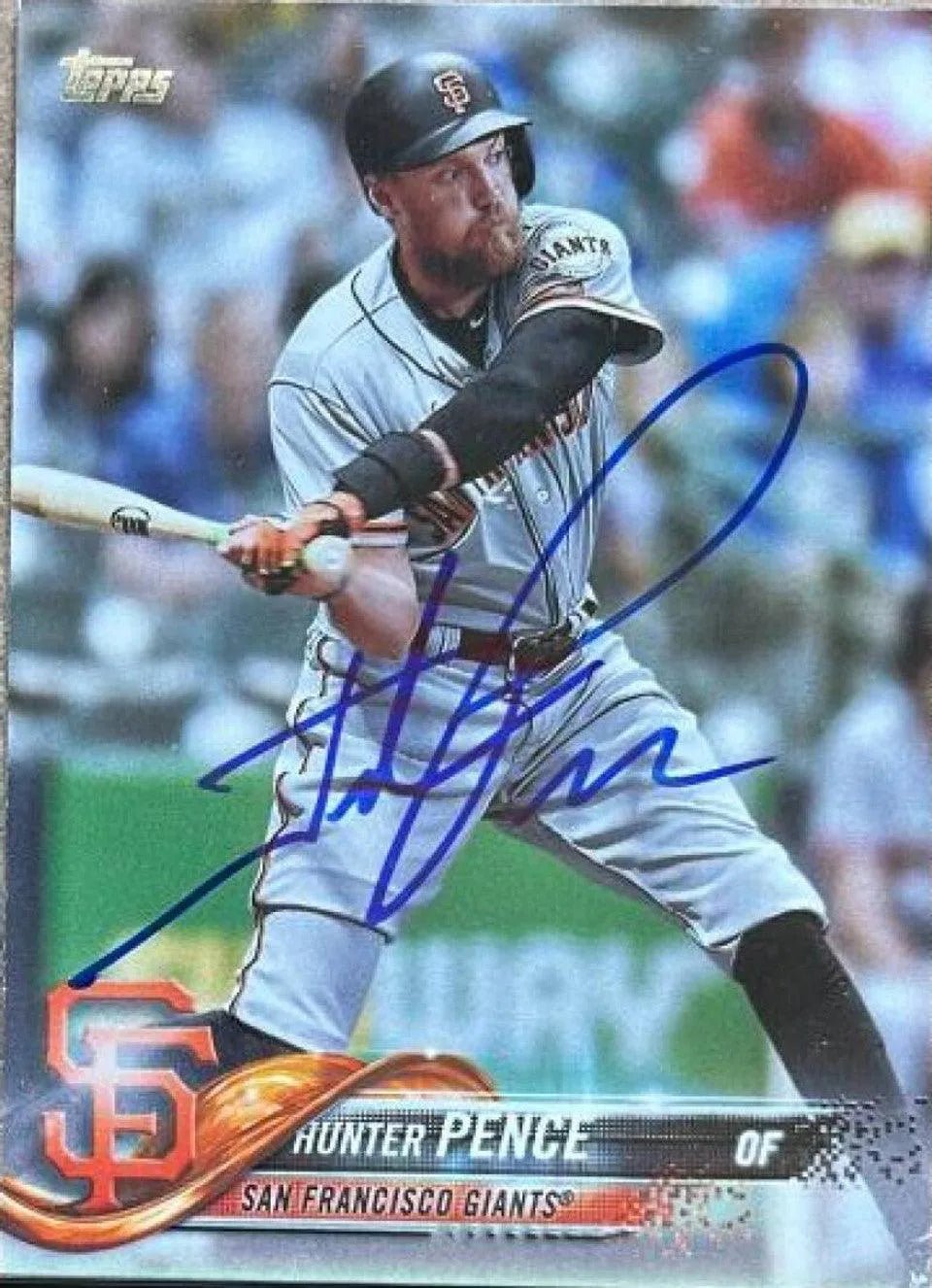 Hunter Pence Signed 2018 Topps Baseball Card - San Francisco Giants