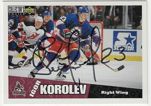 Igor Korolev Signed 1996 - 97 Collector's Choice Hockey Card - Phoenix Coyotes - PastPros