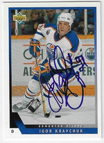 Igor Kravchuhk Signed 1993-94 Upper Deck Hockey Card - Edmonton Oilers