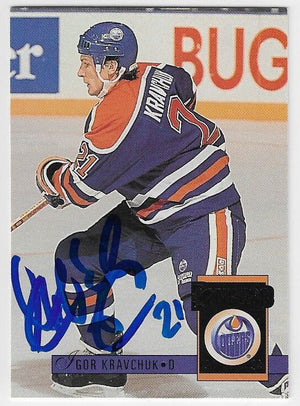 Igor Kravchuk Signed 1993-94 Donruss Hockey Card - Edmonton Oilers