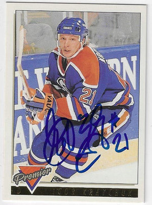 Igor Kravchuk Signed 1993-94 O-Pee-Chee Premier Gold Hockey Card - Edmonton Oilers