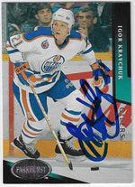Igor Kravchuk Signed 1993 - 94 Parkhurst Hockey Card - Edmonton Oilers - PastPros
