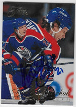Igor Kravchuk Signed 1994-95 Flair Hockey Card - Edmonton Oilers