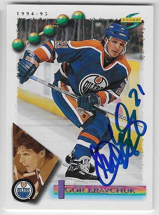 Igor Kravchuk Signed 1994-95 Score Hockey Card - Edmonton Oilers