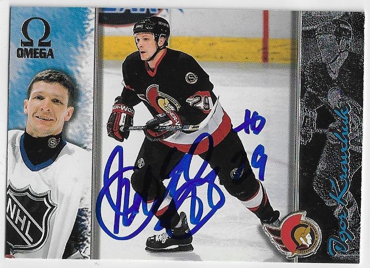 Igor Kravchuk Signed 1997-98 Pacific Omega Hockey Card - Ottawa Senators