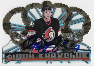 Igor Kravchuk Signed 1998-99 Pacific Crown Royale Hockey Card - Ottawa Senators