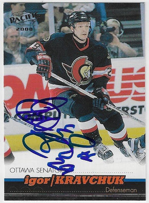 Igor Kravchuk Signed 1999-00 Pacific Hockey Card - Ottawa Senators