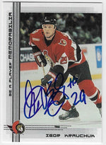 Igor Kravchuk Signed 2000-01 Be A Player (BAP) Memorabilia Hockey Card - Ottawa Senators
