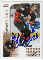 Igor Kravchuk Signed 2001-02 Upper Deck MVP Hockey Card - Calgary Flames