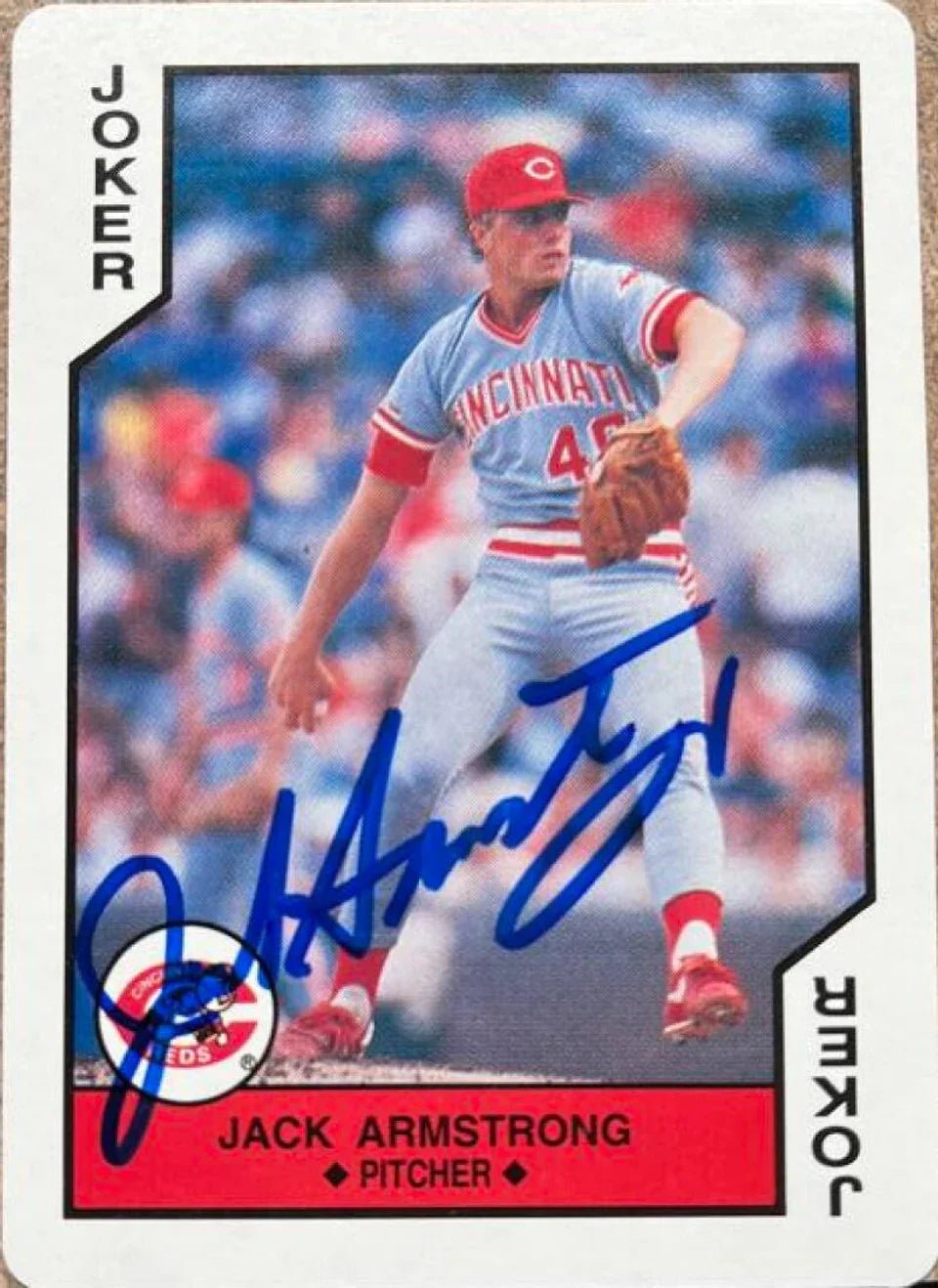 Jack Armstrong Signed 1990 US Playing Cards Baseball Card - Cincinnati Reds