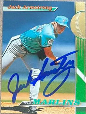 Jack Armstrong Signed 1993 Stadium Club Team Baseball Card - Florida Marlins