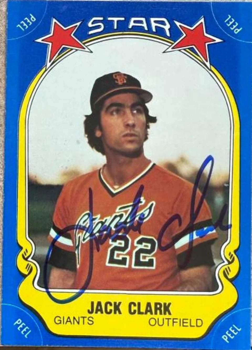 Jack Clark Signed 1981 Fleer Star Stickers Baseball Card - San Francisco Giants