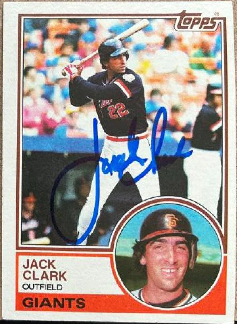 Jack Clark Signed 1983 Topps Baseball Card - San Francisco Giants