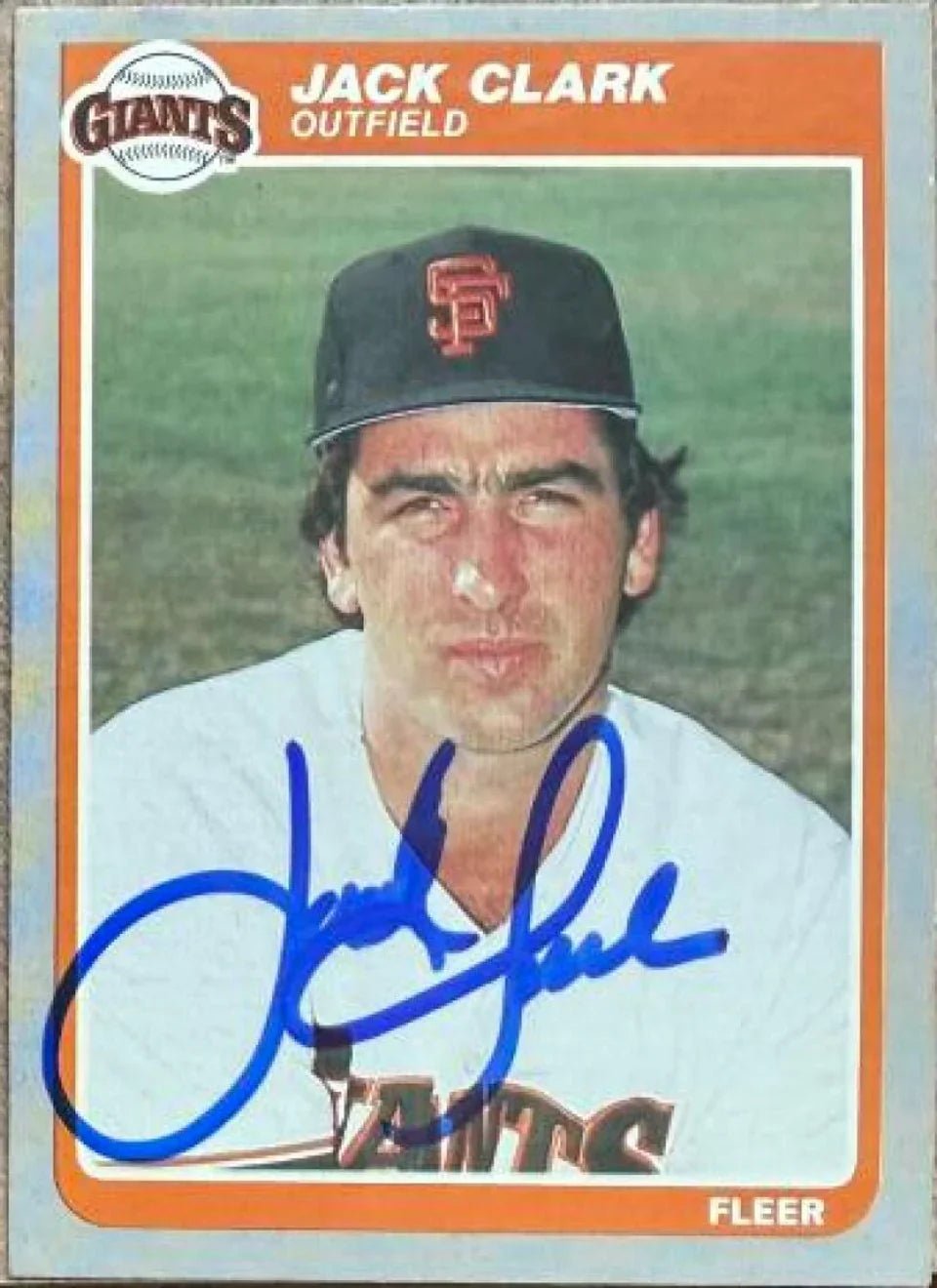 Jack Clark Signed 1985 Fleer Baseball Card - San Francisco Giants