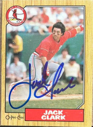 Jack Clark Signed 1987 O - Pee - Chee Baseball Card - St Louis Cardinals - PastPros