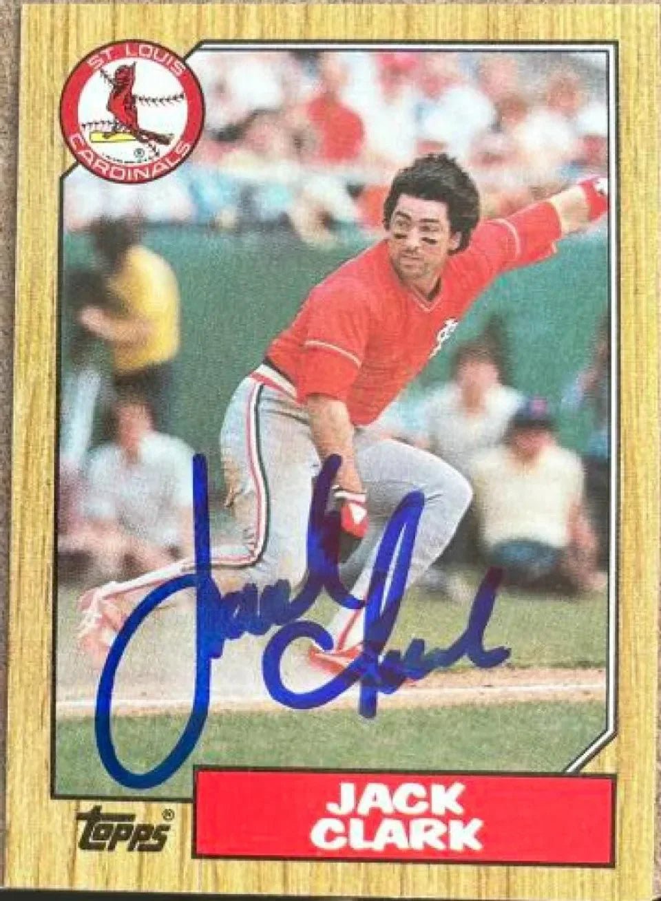 Jack Clark Signed 1987 Topps Baseball Card - St Louis Cardinals