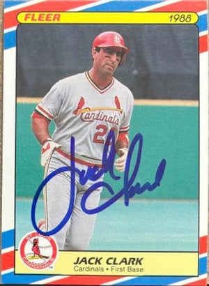 Jack Clark Signed 1988 Fleer Superstars Baseball Card - St Louis Cardinals - PastPros