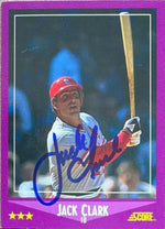 Jack Clark Signed 1988 Score Baseball Card - St Louis Cardinals #100