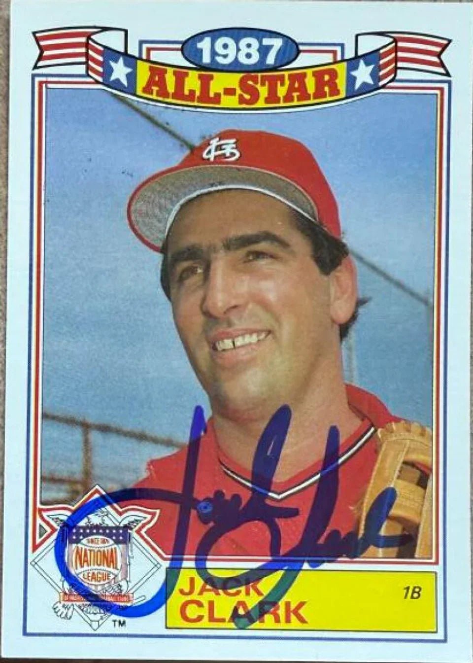 Jack Clark Signed 1988 Topps All-Star Glossy Baseball Card - St Louis Cardinals