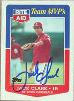 Jack Clark Signed 1988 Topps Rite-Aid Team MVPs Baseball Card - St Louis Cardinals