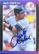 Jack Clark Signed 1989 Donruss Baseball Card - New York Yankees