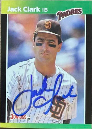 Jack Clark Signed 1989 Donruss Baseball's Best Baseball Card - San Diego Padres