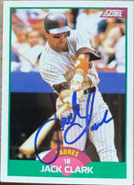 Jack Clark Signed 1989 Score Rookie & Traded Baseball Card - San Diego Padres