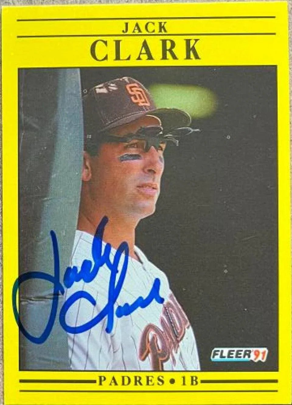 Jack Clark Signed 1991 Fleer Baseball Card - San Diego Padres
