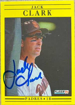 Jack Clark Signed 1991 Fleer Baseball Card - San Diego Padres