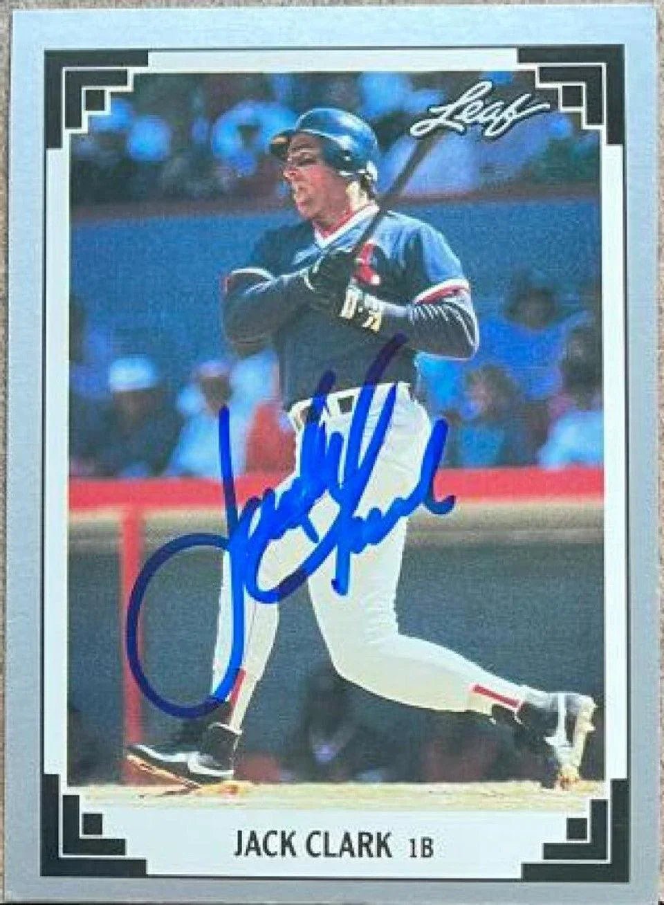 Jack Clark Signed 1991 Leaf Baseball Card - Boston Red Sox