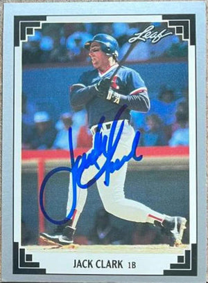 Jack Clark Signed 1991 Leaf Baseball Card - Boston Red Sox