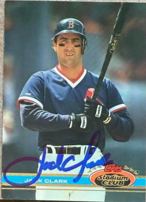 Jack Clark Signed 1991 Stadium Club Baseball Card - Boston Red Sox