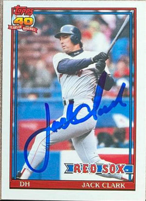 Jack Clark Signed 1991 Topps Traded Baseball Card - Boston Red Sox