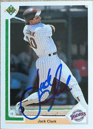 Jack Clark Signed 1991 Upper Deck Baseball Card - San Diego Padres