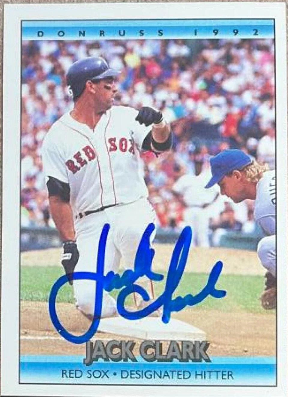 Jack Clark Signed 1992 Donruss Baseball Card - Boston Red Sox