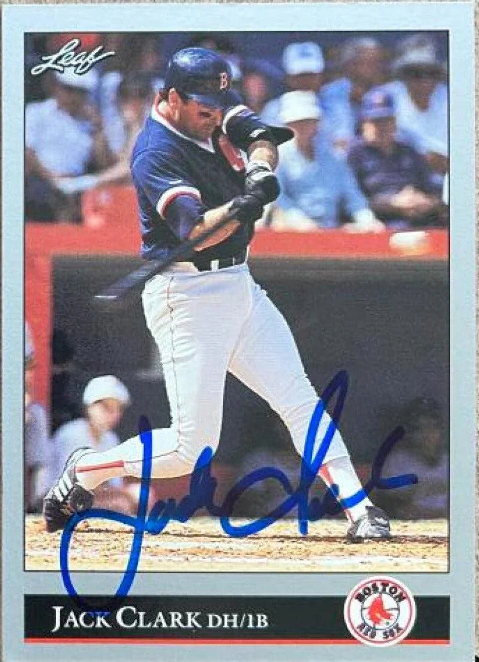 Jack Clark Signed 1992 Leaf Baseball Card - Boston Red Sox