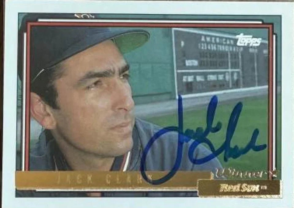 Jack Clark Signed 1992 Topps Gold Winner Baseball Card - Boston Red Sox