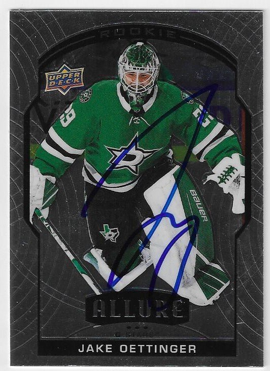 Jake Oettinger Signed 2020-21 Upper Deck Allure Hockey Card - Dallas Stars