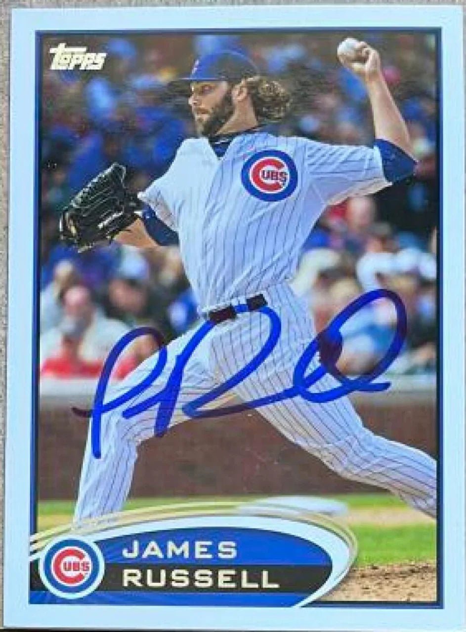 James Russell Autographed 2012 Topps Update  Baseball Card - Chicago Cubs