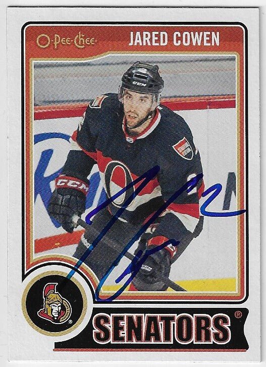 Jared Cowen Signed 2014-15 O-Pee-Chee Hockey Card - Ottawa Senators