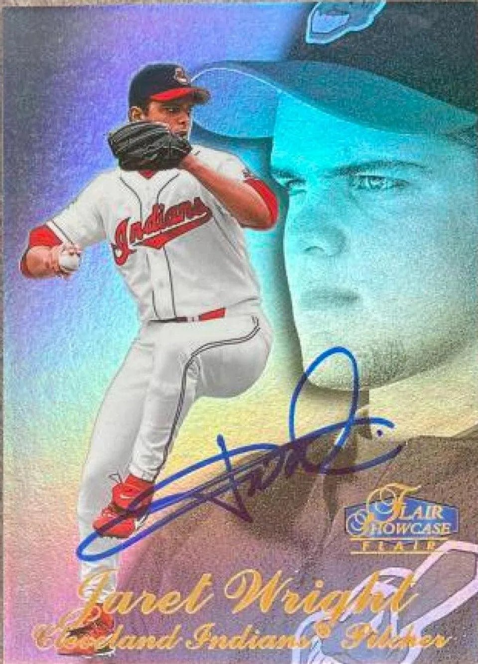 Jaret Wright Signed 1998 Flair Showcase Baseball Card - Cleveland Indians