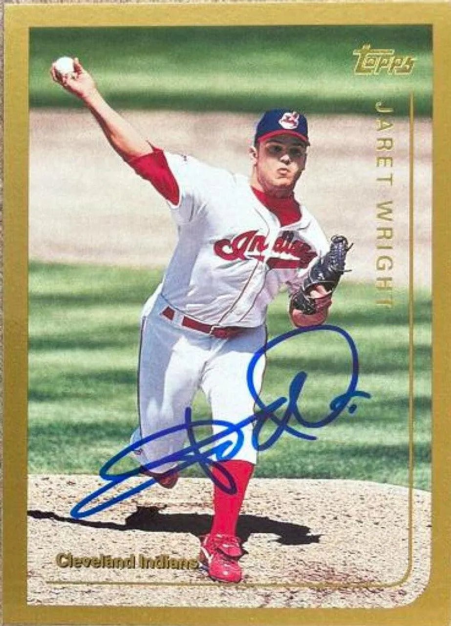 Jaret Wright Signed 1999 Topps Baseball Card - Cleveland Indians