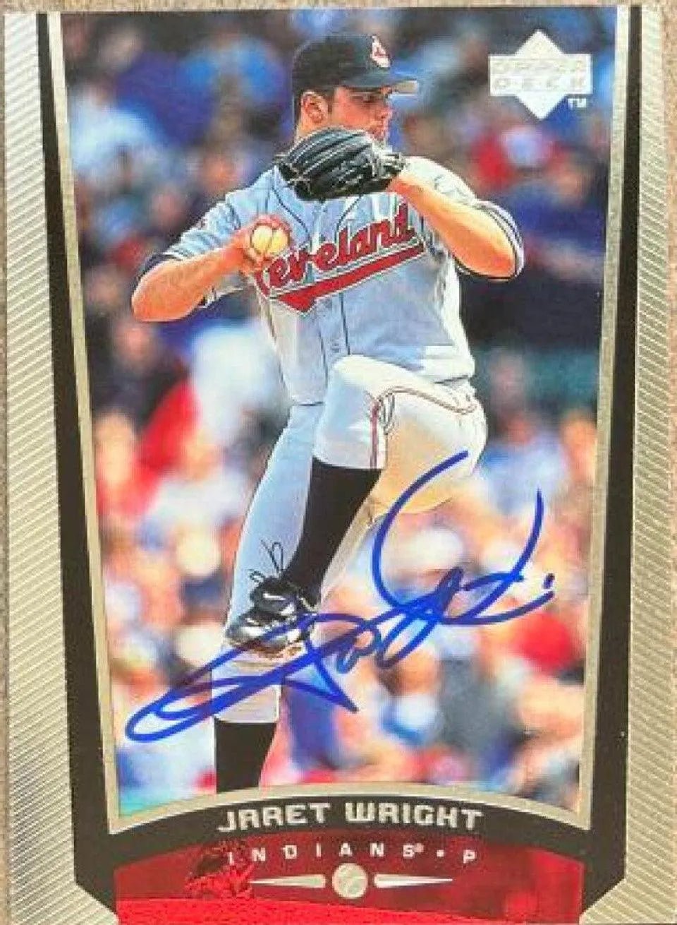 Jaret Wright Signed 1999 Upper Deck Baseball Card - Cleveland Indians