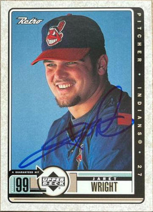 Jaret Wright Signed 1999 Upper Deck Vintage Baseball Card - Cleveland Indians - PastPros