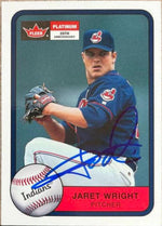 Jaret Wright Signed 2001 Fleer Platinum Baseball Card - Cleveland Indians