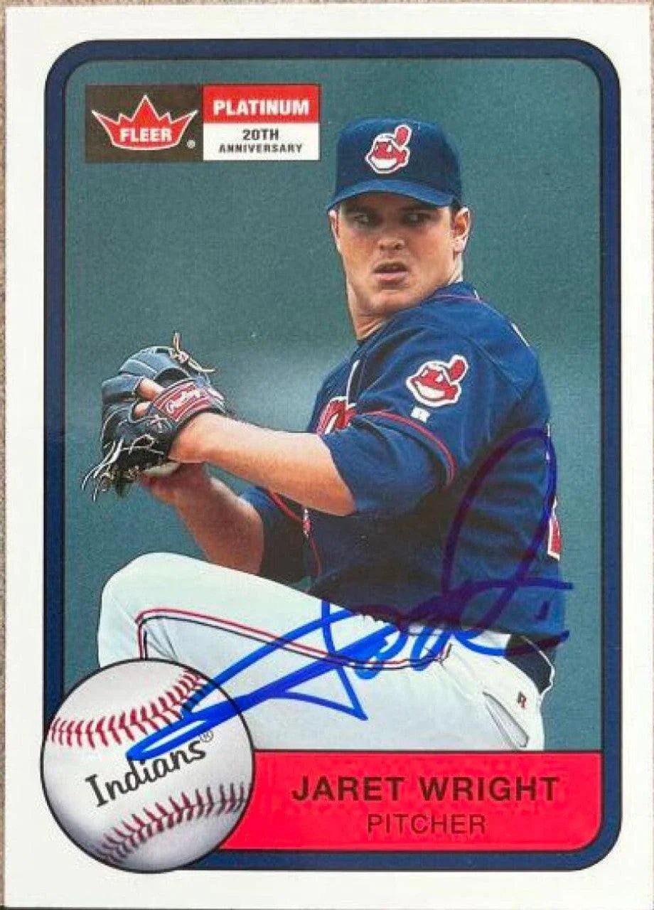 Jaret Wright Signed 2001 Fleer Platinum Baseball Card - Cleveland Indians