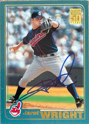 Jaret Wright Signed 2001 Topps Baseball Card - Cleveland Indians - PastPros